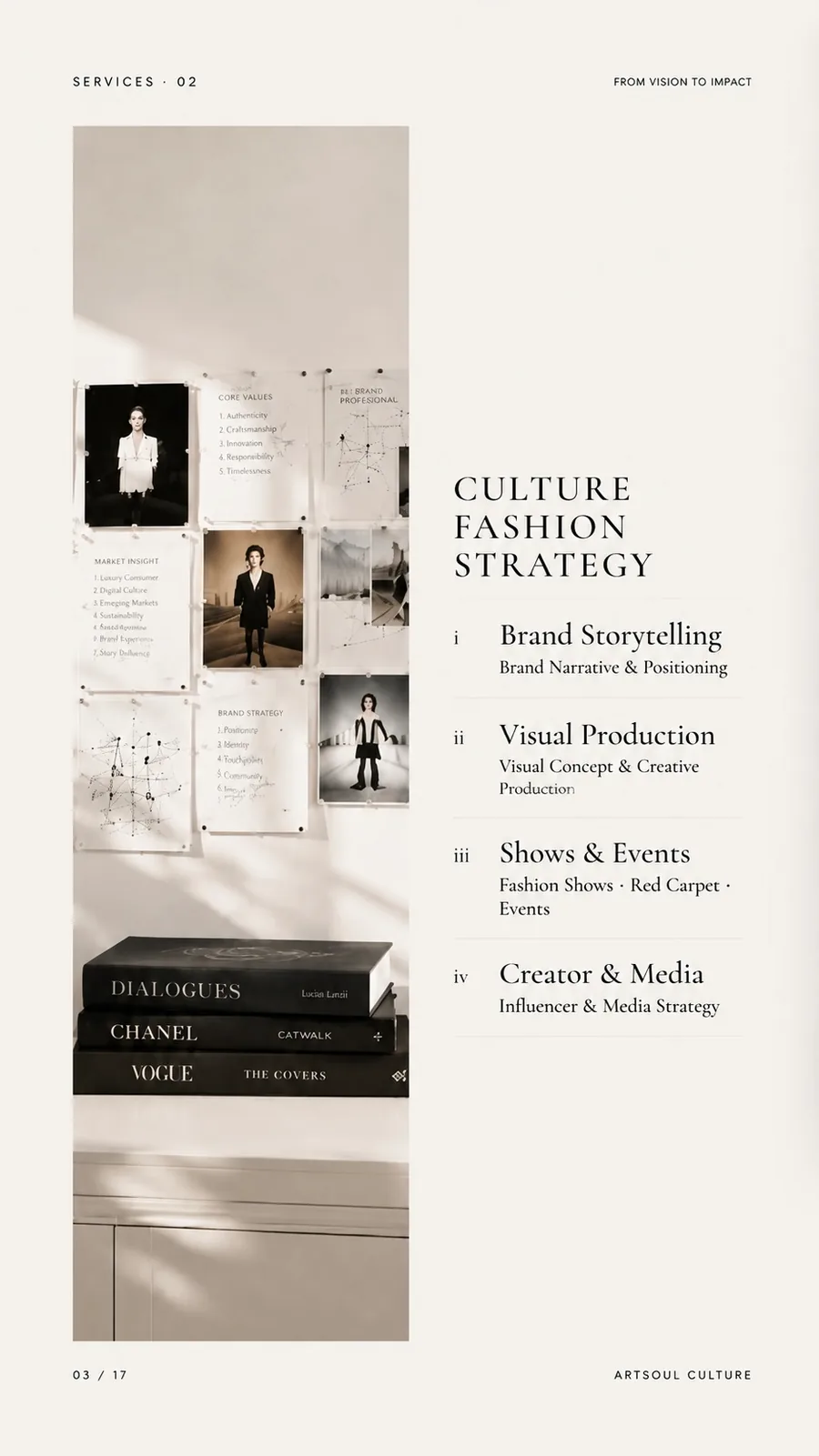 Culture fashion strategy service page.